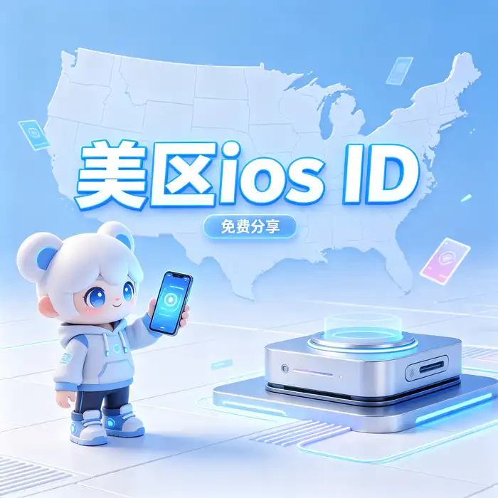 美国区 Apple ID 与数字应用生态的抽象视觉背景